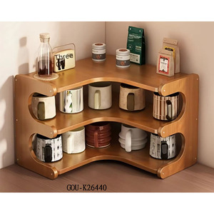 Étagère de rangement d'angle en bois pour cuisine - Product Image 2
