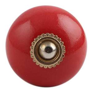 Tiradores de Cerámica Roja Contemporáneos para Muebles Infantiles, Tiradores de un Solo Orificio para Gabinetes, Manijas Sólidas para Armarios de Cocina y Sala de Estar, Venta al Por Mayor - Product Image 1