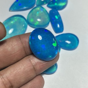 Ópalo Etíope Natural con Patrón de Panal, Corte Ovalado Azul Pryba, Cabujón de Ópalo de Fuego Suelto de Calidad Súper Fina para Fabricación de Joyas - Product Image 4
