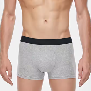 Calzoncillos bóxer de corte medio para hombre, color liso, estilo deportivo, antidesgarros, de algodón, con logo personalizado, ajuste holgado, buena calidad - Product Image 2