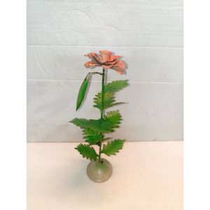 Porte-bougie en métal fait main en forme de rose, bougeoir vintage en fer peint, support de bougie conique floral, centre de table, décoration intérieure - Product Image 4