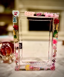 Conversation Heart Acrylic Photo <b>Frame</b> <b>Clear</b> Epoxy Candy Charm <b>Picture</b> Handmade Customized Print Tabletop From REHMAN CRAFT - Product Image 4
