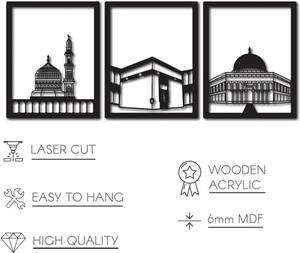 Arte Mural de la Mezquita Al Aqsa, Mezquita Al Haram, Mezquita An Nabawi, Decoración Islámica Hecha a Mano para Sala de Estar, Dormitorio y Espacio Espiritual - Product Image 5