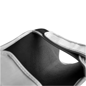Protège-tibias en cuir blanc rembourrés EVA+FOAM, bandes noires, fermeture auto-agrippante, équipement de protection léger pour boxe, unisexe adulte - Product Image 6
