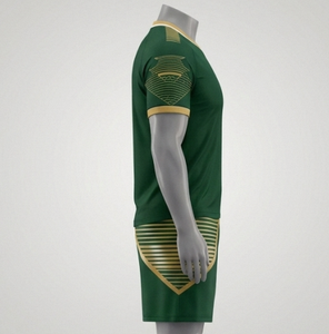 ชุดเสื้อฟุตบอลคอวีสีเขียวทองสำหรับผู้ชาย แขนสั้น โพลีเอสเตอร์ เอวยางยืด ระบายความชื้น ทรงสปอร์ต เหมาะกับทุกฤดูกาล - Product Image 6