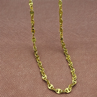 Chaîne maille marine plaquée or 14K 18K 24K en gros, bijoux au design moderne, chaîne de mode style maille marine