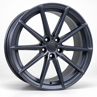 Jante forgée 10 rayons à canaux rainurés, finition gris anthracite mat, 18-22 pouces, 5x112 5x114.3 5x120 pour BMW Audi Mercedes-Benz, légère