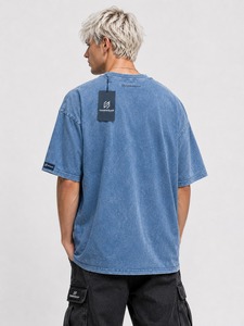 Camiseta Personalizada de Estilo Urbano con Hombros Caídos, Corte Cuadrado, Lavado Ácido, Tejido de Punto, 100% Algodón, Transpirable, Ecológica, de Secado Rápido y Alta Calidad para Hombre - Product Image 2