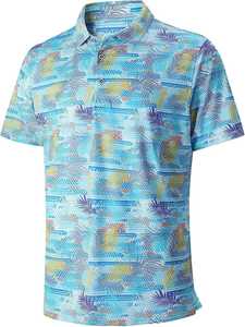 Chemise de golf pour homme, anti-rides, respirante, à séchage rapide, manches courtes, imprimée, décontractée, athlétique - Product Image 6