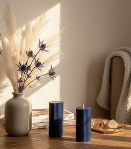 Bougie Pilier Côtelée Faite à la Main en Cire de Soja Écologique et Paraffine, Décoration de Noël pour la Maison avec Senteur Personnalisée, Commande en Gros - Product Image 2