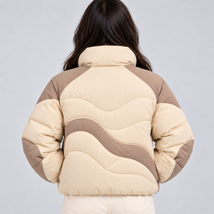 Chaqueta Acolchada de Moda para Mujer, Abrigo de Invierno Cálido con Cierre Completo, Cuello Alto, Ropa Exterior Informal con Logotipo Personalizado - Product Image 5