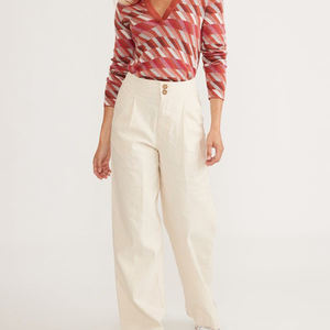 Pantalon plissé vintage taille haute à motif ballon pour femme, nouvelle collection automne 2026, avec fermeture éclair, longueur cheville - Product Image 4