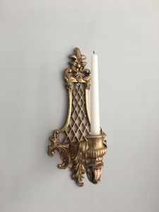 Traditional Brass Wall <b>Sconce</b> With Floral Design And Candle Holder Decorative Hanging <b>Light</b> Fixture - Product Image 1