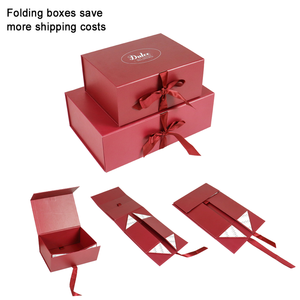 Boxit.pk Eco-Friendly Luxury Folding <b>Magnetic</b> Gift <b>Box</b> with Ribbon & Sponge Lining Personalized Rigid Cardboard Packaging - Product Image 1