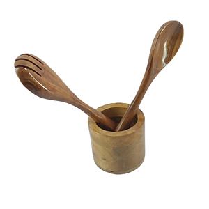 Cuchara mezcladora de madera ecológica de alta calidad para comer y servir accesorios de cocina pulidos con espejo para obsequios - Product Image 1