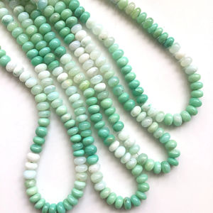 Perles de boule en opale bleue naturelle, 1 brin, pierres précieuses naturelles pour la fabrication de bijoux fins - Product Image 1