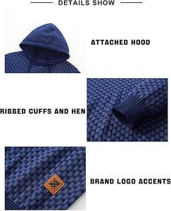 Sudadera con Capucha de Estilo Urbano para Hombre, Invierno, Poliéster y Algodón, Cálida, con Forro Polar, Lisa, con Estampado Personalizado - Product Image 6