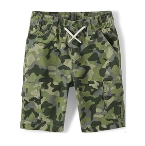 Men's Elastic Waist Drawstring Closure <b>Knee</b> Length Polyester/Cotton Casual Shorts with Cargo Pockets - Product Image 1