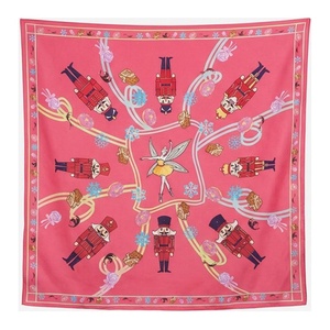 Pañuelo de Seda Cuadrado para Mujer con Estampado de Personajes de Cascanueces, Accesorio de Invierno de Lujo, Regalo - Product Image 1
