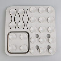 Plateau de rangement pour aliments pour chiens avec compartiments pour la conservation des aliments humides, en matériau de qualité alimentaire, motif géométrique, design moderne, taille standard
