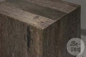 Cube Rustic Wooden Side <b>Table</b> Solid Reclaimed Wood Square Accent Stand Farmhouse Industrial <b>Vintage</b> Living Room Furniture - Product Image 3