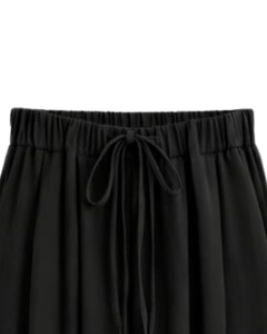 Custom Black Wide Leg Pants Women Casual High Waist <b>Drawstring</b> <b>Trousers</b> Loose Fit Straight Pants Comfortable Lounge Wear Fashion - Product Image 4