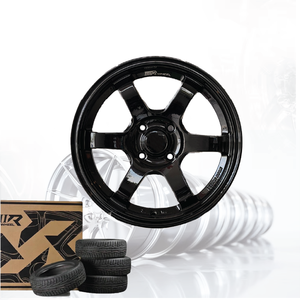 ล้อรถยนต์อลูมิเนียมอัลลอย 3R สีดำเงา JDM ขนาด 16 นิ้ว 4 รู 100 04115-V36 - Product Image 3