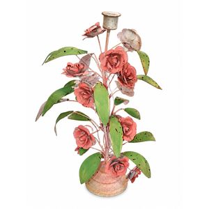 Handmade Vintage Metal <b>Rose</b> Flower Candle Holder Decorative Tabletop Candle Stand Rustic Home Decor Centerpiece for Wedding - Product Image 1