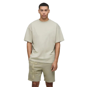 New Trending Men's 2 Piece Casual Breathable Knitted Short Sleeve Button <b>Down</b> Shirt Beach Summer Loose <b>Pant</b> Sets - Product Image 5