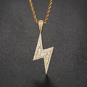 จี้ฮิปฮอปสายฟ้าขายดีทันสมัยและจี้ฮิปฮอปเพทายทรงกลมแบบมีเอกลักษณ์ - Product Image 6