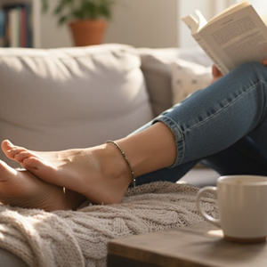 Bracelet de cheville minimaliste en pierre naturelle |   Perles de cristal authentiques vérifiées en laboratoire |   Bijoux de plage imperméables pour l'été |   Cadeau pour elle - Product Image 3