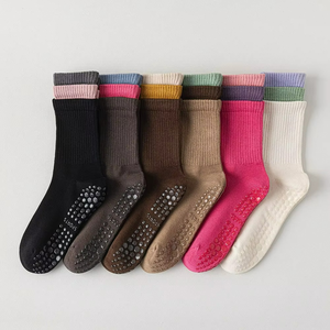 Color Block Non-slip Yoga Pilates <b>Sock</b> Professional Medium-tube Custom logo Sport <b>Socks</b> for Women's Fitness Anti slip <b>Grip</b> <b>Socks</b> - Product Image 2