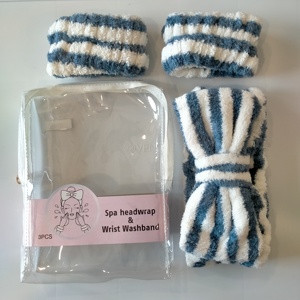 OEM/ODM Service SET Spa <b>Headband</b> Wrist Band Women Hairband Hair Bracelet Accessories Girl Bow Workout Sports Hair <b>Elastic</b> Band - Product Image 3