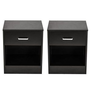 Comodini neri da 2 pezzi con cassetto, elegante accessorio per l'arredamento - Product Image 2