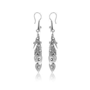 New Handcrafted Trendy CZ Set Oxidized <b>Silver</b> Classic <b>Long</b> Drop Designer <b>Earrings</b> for Women - Product Image 3