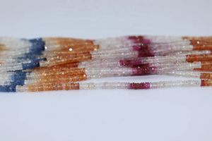 ลูกปัดรูปทรงยางรถยนต์/ล้อรถ หลายเหลี่ยม แซฟไฟร์ AAA ขนาด 3.5 มม. ความยาว 16 นิ้ว ทำจากหินธรรมชาติ สำหรับทำเครื่องประดับ - Product Image 4