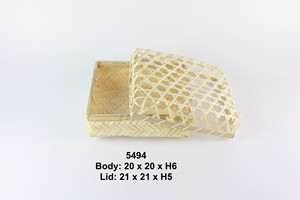 Cesta de bambú cuadrada con asa para almacenamiento de pasteles y frutas, hecha a mano, natural, de fábrica en Vietnam, fabricante mayorista, exportación - Product Image 2