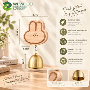Timbre de Puerta de Madera Moderno de Primera Calidad WEWOOD, Campana Decorativa de Pared de Alta Calidad - Product Image 5