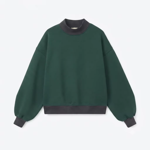 Sweat-shirt ample à col rond pour femme, en tissu éponge imprimé uni, idéal pour les week-ends, à manches longues, respirant - Product Image 1
