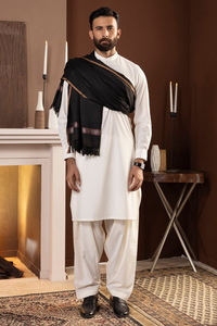 Ensemble shalwar kameez pour homme avec châle assorti, élégant pour les mariages et les fêtes, tailles personnalisées, vêtements indiens et pakistanais, design brodé - Product Image 2