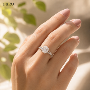 Bague de fiançailles élégante en argent sterling 925 avec moissanite, bijou en diamant rond brillant - Product Image 6