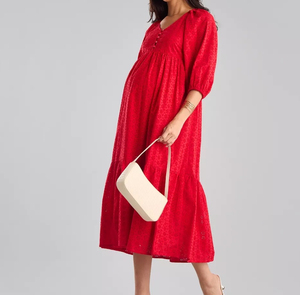 Vestido Largo Maxi Ecológico con Estampado Personalizado, Ropa de Maternidad para Mujer, Prendas de Embarazo, Lactancia - Product Image 3