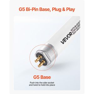 หลอดไฟฟลูออเรสเซนต์ T5 8 แพ็ค หลอดไฟแบบเส้นยาว 21 นิ้ว 3000K วอร์มไวท์ 13 วัตต์ ขั้ว G5 แบบสองขา ประหยัดพลังงาน - Product Image 4