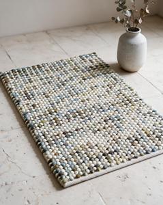 Tapis en laine tissé à la main avec perles, blanc, bleu, vert moucheté, décoration moderne pour la maison, vente en gros pour hôtel, salon, chambre à coucher - Product Image 3