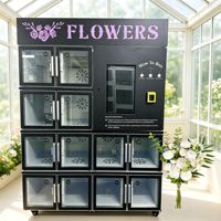 Distributeur automatique de fleurs fraîches avec réfrigération et écran tactile pour centres commerciaux