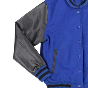 Premium ZPB Sorority Wool Varsity Jacket Royal Blue Body Black Leather Sleeves Chenille Embroidery Greek Life Letterman Jacket - Product Image 2