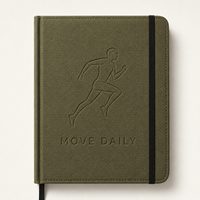 LABON Carnet de planification d'entraînement quotidien vert forêt en tissu mat, avec suivi de récupération, idéal pour la gym et comme cadeau