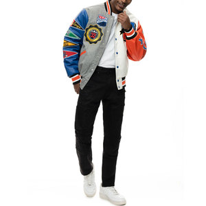New Arrival Men Varsity Jacket Stand Collar Front Logo Winter <b>Warm</b> <b>Waterproof</b> Breathable Regular Length Single Button Closure - Product Image 1