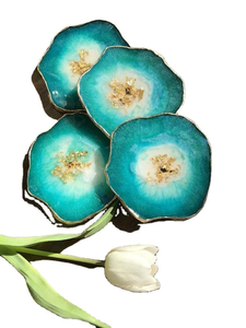 Sous-verre au design fantastique en résine noire et blanche, sous-verre personnalisé en termes de taille et de forme, qualité supérieure - Product Image 5