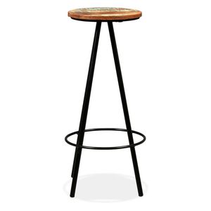 Ensemble de 2 tabourets de bar multicolores en bois massif et acier recyclé - Product Image 3